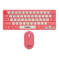 Teclado e Mouse Sem Fio Satellite AK-6061G Mini, Portugues, Rosa
