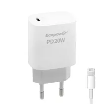 Carregador EP-7060 Lightning/USB-C 20W Blanco