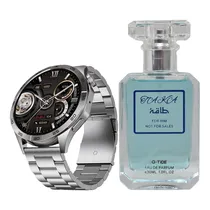 Kit Smartwatch G-Tide Power Perfume Collection - Bluetooth - A Prova D'Água - Prata + Perfume Taka - Eau de Parfum - Masculino - 30ML