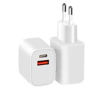 Carregador Carga Rapida QTCACR2 20W+Cable USB-C/USB-C Blanco
