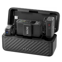 Microfone Lapela Boya Boyamic Lighting 2-01 USB-C Sem Fio para Smartphone - Preto (2TX+1RX) (Anatel)