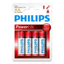 Pilha Philips AA LR6 Alcalina com 4 Unidades