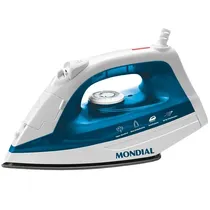 Ferro A Vapor Mondial F-32 de 1.200 Watts Antiaderente + Spray 220V ~ 50/60 HZ - Azul/Branco