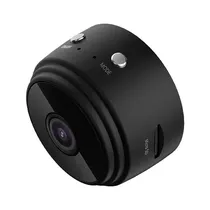 Mini Camera de Segurança Espiã A9 / Wifi / Bateria Recarregavel / Visão Noturna / HD 1080P / com Base Magnetica / App Pix-Link Cam - Preto
