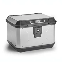 Bau Traseiro para Motocicleta Top Case Em Aluminio 44 Litros Givi Alpina Cor Aluminio Natural