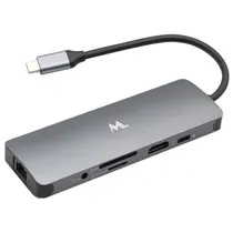 Hub Mtek USB-C DS-91TC 9IN1 3USB/ RJ-45/ HDMI/ SD/ Mic
