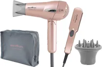 Kit Travel Rose Gold Britânia Secador Y Planchita - (Bivolt)