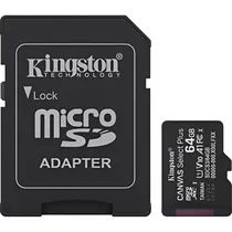 Cartao Microsd 64GB Kingston SDCS3/64GB 100MB/s Canvas Select Plus