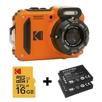 Kodak Camara Digital Pixpro WPZ2 16MP Orange(OG6)+2 Baterias/Memoriasd