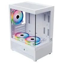 Gabinete Sate K8502 White Aquario M-ATX 3FAN RGB