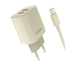Carregador Ecopower EP-7027 2-USB / 2.4 A / Type C