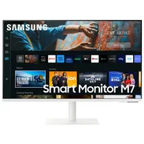 Monitor Samsung Smart M7 M70C LS32CM701UNXZA 32" 4K Uhd (3840 X 2160), 4MS, 60HZ, 1XHDMI 2.0, 2XUSB-A 2.0, 1XUSB-C, Speaker 5WX2, Bluetooth 5.2, Ajuste Altura, Pivo(Rotacao), Branco