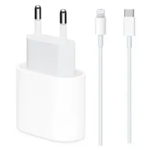 Carregador / Adaptador de Parede Apple 25W USB-C + Cabo USB-C / Lightning MHJ83ZM/A - Branco