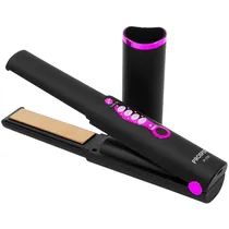 Chapinha / Prancha de Cabelo Prosper P-1131 Portatil / 210°C / Recarregavel - Preto/ Rosa