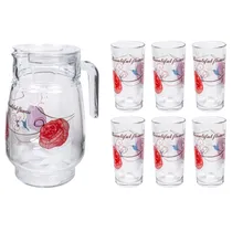 Conjunto de Jarra e Copos de Vidro 12X6.2CM - 7 Peças