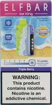 Vape Descartável Elf Bar Ice King - Triple Berry 40000 Puffs
