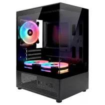 Gabinete Sate K8501 Black Aquario M-ATX 3FAN RGB
