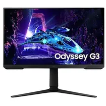Monitor Samsung Odyssey G3 LS24DG300ENXZA 24" Full HD (1920 X 1080), 180HZ, 1MS, 1XHDMI 2.0, 1XDISPLAYPORT 1.4, 1XCONECTOR de Audio, AMD Freesync,  Ajuste Altura, Pivo(Rotacao), Preto