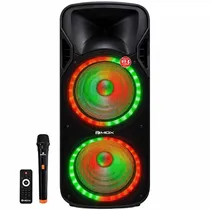 Caixa de Som Mox MO-S1553 - 100W - Bluetooth/USB/Auxiliar - Controle/Microfone - 2X 15" - Preto