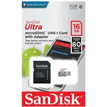 Sandisk Memoria Micro SD Ultra 16GB C10 80MB/s 2X1 SDSQUNS016GGN3MA