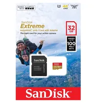 Cartão de Memória Sandisk Micro SD Extreme C10 32GB / 100MB (SDSQXAF-032G-GN6AA)