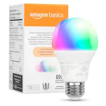 Lâmpada Amazon Basics Smart A19 LED Light Bulb Multicor 9W - Branco