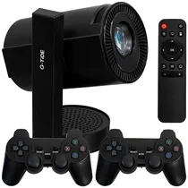 Mini Game Projetor G-Tide PJ10 / 130 Ansi Lúmens / HD / Wi-Fi / Bluetooth / com 2 Controles / Bivolt - Preto