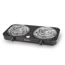 Estufa Electrica Smartfy FG03B – 2000W – 2 Quemadores – Espiral – 220V 50/60HZ – Negro