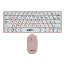Teclado e Mouse Sem Fio Satellite AK-6032G Mini, Espanhol, Rosa