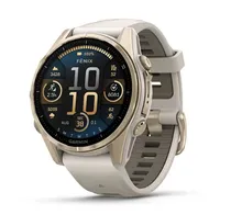 Garmin Relógio Fenix 8 43MM Amoled Sapphire Soft Gold Fog Gray/Dark Sandstone 010-02903-10