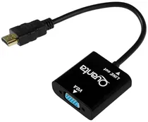 Adaptador HDMI Macho A VGA Fêmea com Áudio Quanta QTHDV34
