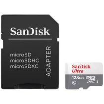 Cartão de Memória Sandisk Ultra SDSQUNR-128G-GN3MA - 128GB - Micro SD com Adaptador - 100MB/s