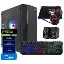 PC Montado Gamer Intel Core i5 3570 de 3.4GHZ 16GB de Ram / 256GB SSD / Geforce GT730 4GB + Kit Gamer - Preto