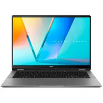 Notebook Asus Vivobook 14 Flip TP3407SA-DS74T, Intel Core Ultra 7 256V 2.20HZ (4.80GHZ), Ai Boost Npu 47TOPS, 16GB Ram, 1TB SSD, Tela 14" Touch 360 Wuxga (1920X1200) Oled, Windows 11 Home Copilot+ PC, Inglês, Matte Cinza