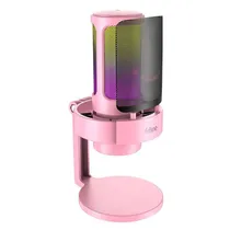 Microfone Fifine A8P Cardióide / RGB / 3.5MM - Rosa