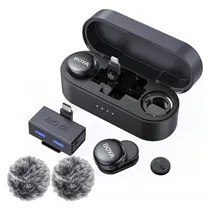 Microfone Lapela Boya Boyalink 3-01 USB-C Sem Fio para Smartphone - Preto (2TX+1RX)