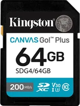 Memória SD Kingston 64GB Canvas Go Plus - 200MB/s