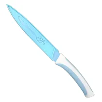 Faca de Aço Esmaltado com Cabo de Silicone – Turquesa