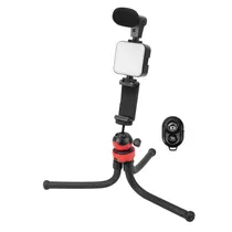 Bastão de Selfie Satellite A-RM900G - com Luz LED e Microfone - Bluetooth - Tripé - Preto