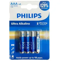 Pilha Philips LR03E4B/70 Ultra Alkaline AAA 1100 Mah - Blue (4 Unidades)
