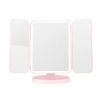 Espejo para Maquillaje Sate A-M16 Rosa Con Luz