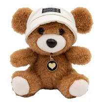 Pelucia Oso MZ-096 Marrom com Boné Branco