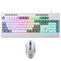 Teclado + Mouse Gamer Redragon Essentials S151W USB / RGB / Inglês - Branco