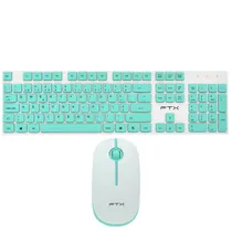 Teclado + Mouse FTX FTXGK600 Portugués / Wireless - White/Green
