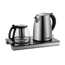 Kit Jarra Elétrica Sonifer Electric Kettle Set SF-2120 - 1.8L + 1L - 1500W - 220V - 50/60HZ - Prata / Transparente