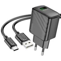 Carregador Hoco CS21A QC30 USB + Micro USB - Preto