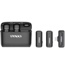 Microfone Satellite Lapela A-MK241 USB-C s/fio 2 Microfones