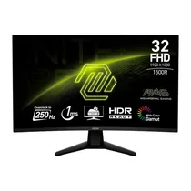 Monitor MSI Mag 32C6X Curvo 32" Full HD (1920 X 1080), 1MS, 165HZ, Ips, 2XHDMI 2.0, 1XDISPLAYPORT 1.4, 1XCONECTOR de Audio, Preto