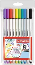 Caneta Stabilo Pen 68 Brush (10 Cores)