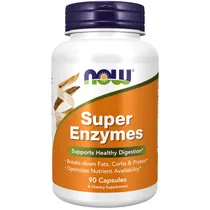 Now Vitamina Super Enzymes 90 Caps Plastico Naranja